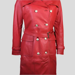 shop red leather coat