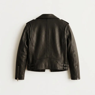 Willy Chavarria x Becky G UGG Black  Biker Leather Jacket For Women