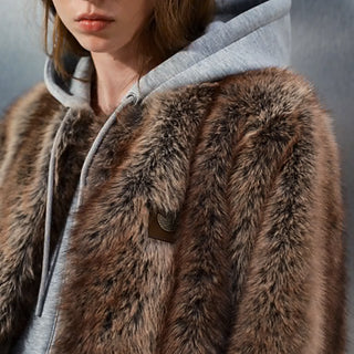 Adidas x ASOS Faux Fur Brown Coat