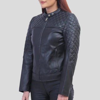 women's biker style leather jacket